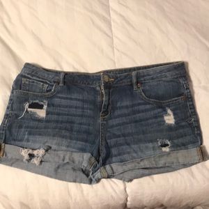 Aeropostale Medium wash ripped jean shorts